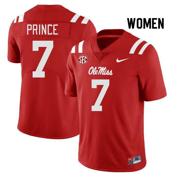 Women #7 Deantre Prince Ole Miss Rebels College Football Jerseys Stitched Sale-Red - Click Image to Close